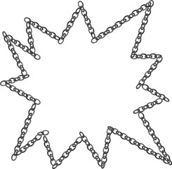 ギザギザ型のシルバーチェーンのフレーム素材