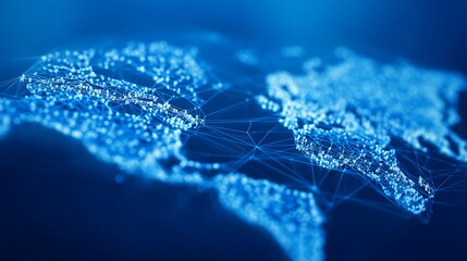 Connected world digital blue representation