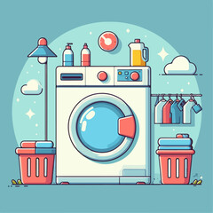 vector illustration of washing machine