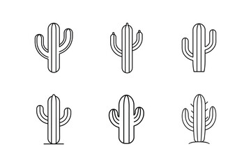 cactus line art vector illustration