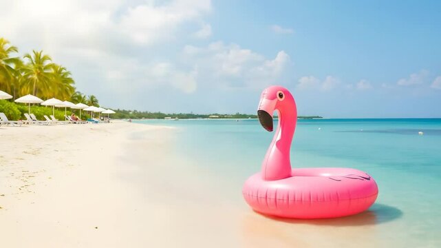 Pink Flamingo Inflatable Beach Float Tropical Paradise