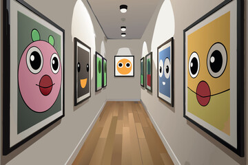 curate a gallery wall for a hallway eps