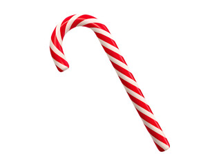  a striped red and white candy cane for a food them isolated on white background PNG 