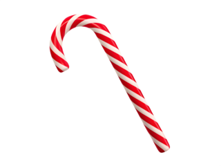  a striped red and white candy cane for a food them isolated on white background PNG 
