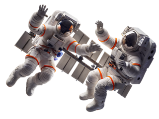  astronaut spaceman illustration  space station isolated on white background PNG 
