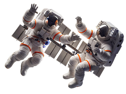  astronaut spaceman illustration  space station isolated on white background PNG 