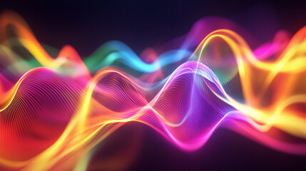 Abstract illustration in 3D of sound waves in dark blue and rose tones. for use in illustrations, backgrounds and design	
