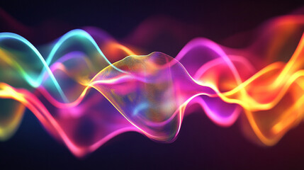 Abstract illustration in 3D of sound waves in dark blue and rose tones. for use in illustrations, backgrounds and design	
