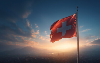 swiss, flag, national, flagpole, flying, flag, Bern, freedom, waving, National flag, pride, pole, national, patriotism, sky, patriotic, symbol, wind, country, europe, banner, travel