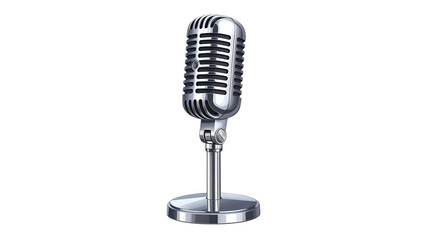 Fototapeta premium Elegant vintage microphone illustration on a stand ready for recording or broadcasting activities