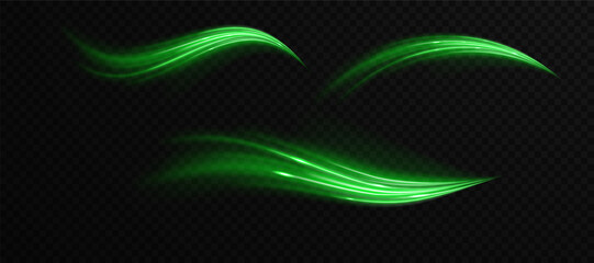 Fototapeta premium Cold wind swirls in transparent winter texture. Speed lines curve in neon blue motion. Air stream flows with dynamic smooth ripple. Twisting swirl shows airflow in motion path.