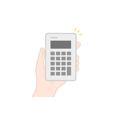手に持った電卓のアイコン (ベクター・フラット)