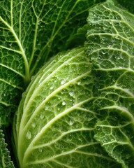 Vibrant Green Cabbage CloseUp Texture  Detail
