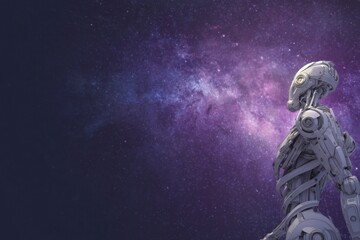 Fototapeta premium Robot in Cosmic Background