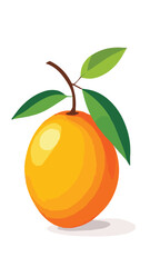 Yellow Mango with Leaves – Summer Fruit Design
