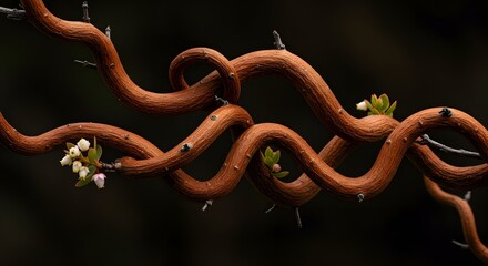 Obraz premium Twisted Forest Vines with Moody Background