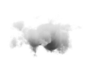 Cutout clean white cloud transparent backgrounds special effect 3d illustration single white cloud