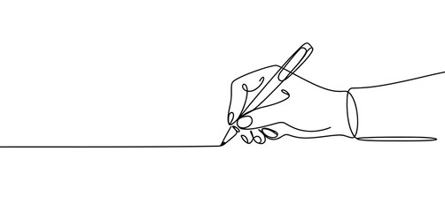 Continuous Line Drawing Hand Writing with Pen