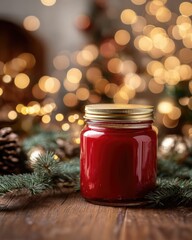 Cranberry Sauce Jar Festive Christmas Food Photography