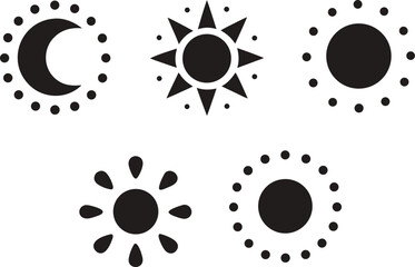 Simple Vector Icons Depicting Day and Night Modes