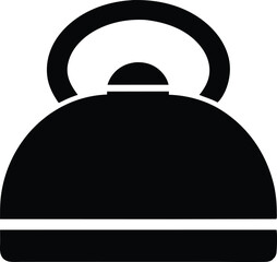 Simple black kettle icon, perfect for fitness and wellness projects.