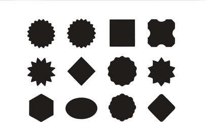 Collection of black graphic shapes perfect for design elements.