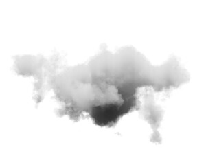 Cutout clean white cloud transparent backgrounds special effect 3d illustration single white cloud