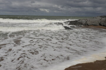 Stormy waves on the coast
