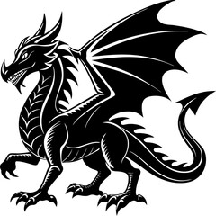 dragon tattoo design, dragon silhouette , dragon vector