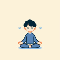 vector illustration of  a man meditaing