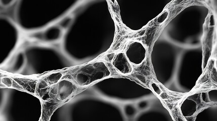 Fibrous network of fibroblasts extracellular matrix illustration of cellular biology