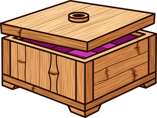 Simple Bamboo Storage Box with Lid