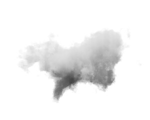 Cutout clean white cloud transparent backgrounds special effect 3d illustration single white cloud