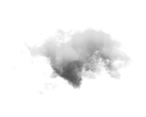 Cutout clean white cloud transparent backgrounds special effect 3d illustration single white cloud
