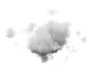 Cutout clean white cloud transparent backgrounds special effect 3d illustration single white cloud