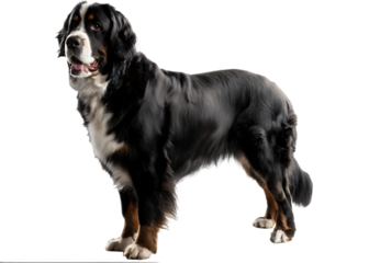 image of bernese mountain isolated on white background PNG 