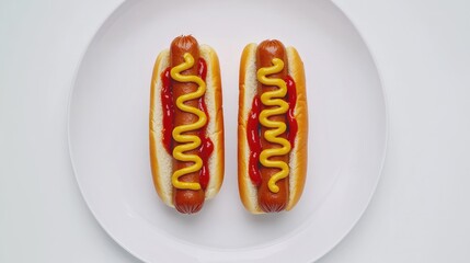 hot dog on a plate
