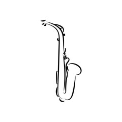 One line trumpet illustration. Music live. Music band instrument line art. steel guitar logo icons vector design