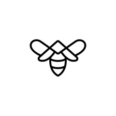 Elegant Bee Line Art Simple, Minimalist Bee Design Illustration