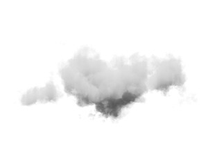 Cutout clean white cloud transparent backgrounds special effect 3d illustration single white cloud