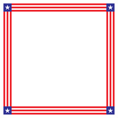 fourth of July square frame. vector illustration