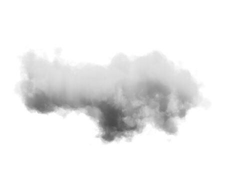 Cutout clean white cloud transparent backgrounds special effect 3d illustration single white cloud