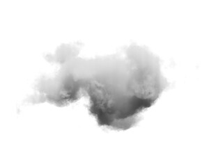 Cutout clean white cloud transparent backgrounds special effect 3d illustration single white cloud