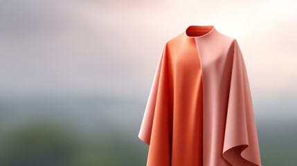 Elegant robe with intricate folds, beautiful fabric cascade in light