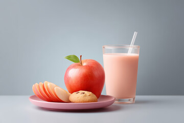 Sliced apple and juice make delightful pair, so tempting to indulge in its sweetness