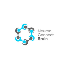 Neuron Connect Brain Abstract Network Logo Design