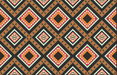 Ethnic abstract ikat art. Fabric Morocco, geometric pattern color oriental. Design for background textile, fabric, curtain, carpet, wallpaper, clothing, wrapping, Batik.