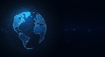 Fototapeta premium Global Network Connection A Digital World Map Illustration