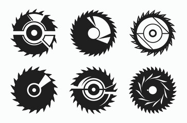 Circular saw icon, Circular saw vector set, rotating blade vector, cutting tool symbol