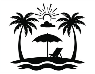 Black and White Coastal Landscape for Vacation Vibes